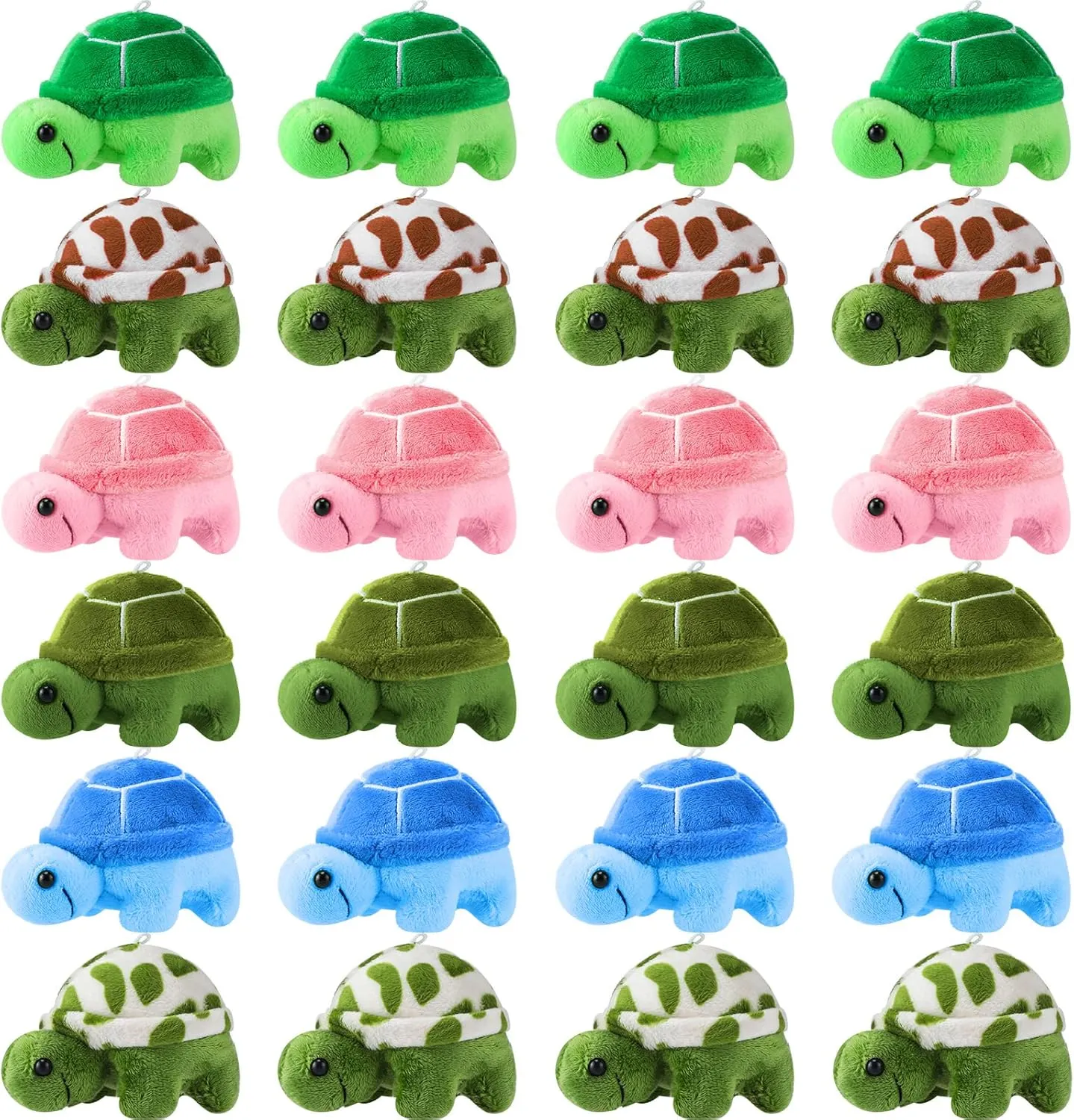 HyDren 24 Pcs Small Turtle Stuffed Toy Soft Sea Turtle Animal Plush Toys Adorable Stuffed Animal Plush Party Decoration for Birthday Beach Ocean Party(Fresh Style)