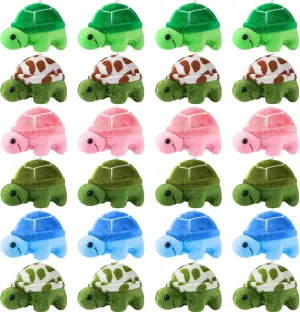 HyDren 24 Pcs Small Turtle Stuffed Toy Soft Sea Turtle Animal Plush Toys Adorable Stuffed Animal Plush Party Decoration for Birthday Beach Ocean Party(Fresh Style)