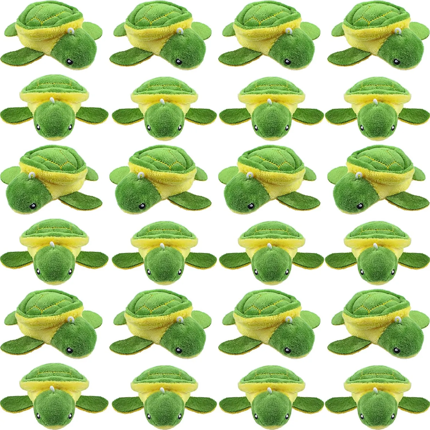 HyDren 24 Pcs Small Turtle Stuffed Toy Soft Sea Turtle Animal Plush Toys Adorable Stuffed Animal Plush Party Decoration for Birthday Beach Ocean Party(Vivid Style)