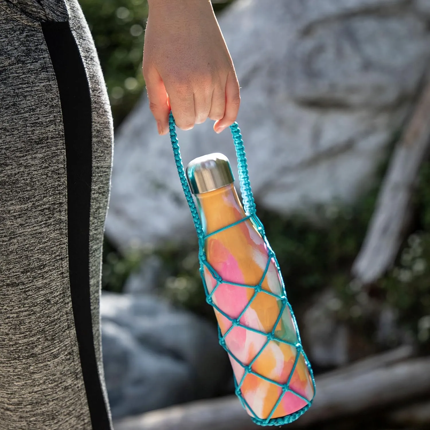 HydroNet Handle - Compatible with S'well, Simple Modern, Mira, Manna Stainless Steel Water Bottles — Available in 9 oz, 17 oz, 25 oz (Pink, 17 oz)