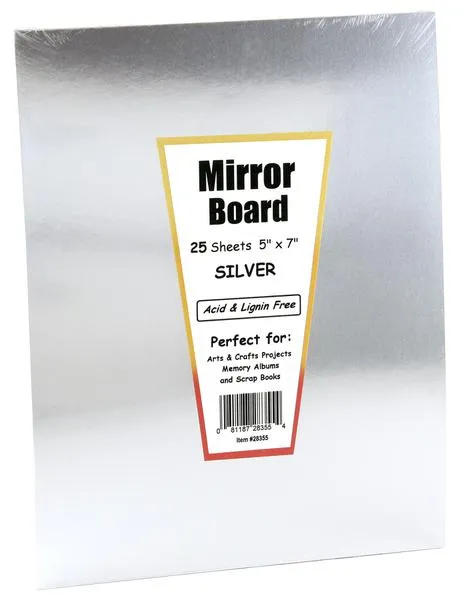 Hygloss Products Mirror Board, 5" x 7" Silver