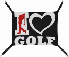 I Love Golf Cat Hanging Hammock Soft Breathable Pet Cage Dog Hammock with Adjustable Straps and Metal Hooks