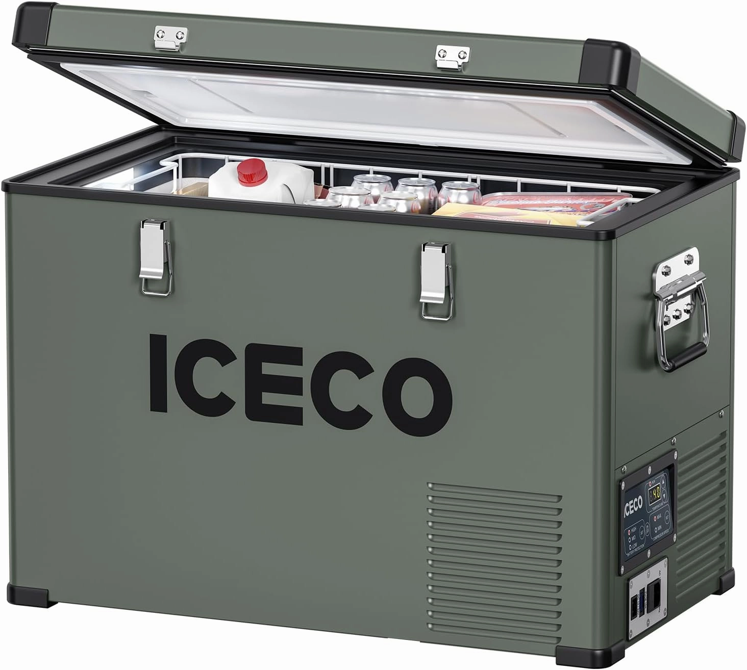 ICECO VL45 Portable Refrigerator with SECOP Compressor, 45Liters Platinum Compact Refrigerator, DC 12/24V, AC 110-240V, 0℉ to 50℉, Home & Car Use (Without Insulated Cover)