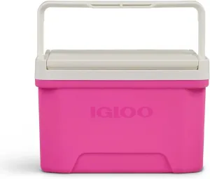 Igloos Laguna ice Chest 9Q Hard-Shell Cooler – Compact Portable Ice Chest Tray-Style Lid, Built-in Cup Holders, Cool Riser Technology, and Easy Clean – Lunch, Travel, Beach