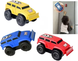 Inertial Climbing Iron Door, Iron Wall Toy car Magnetic (red Blue Yellow)
