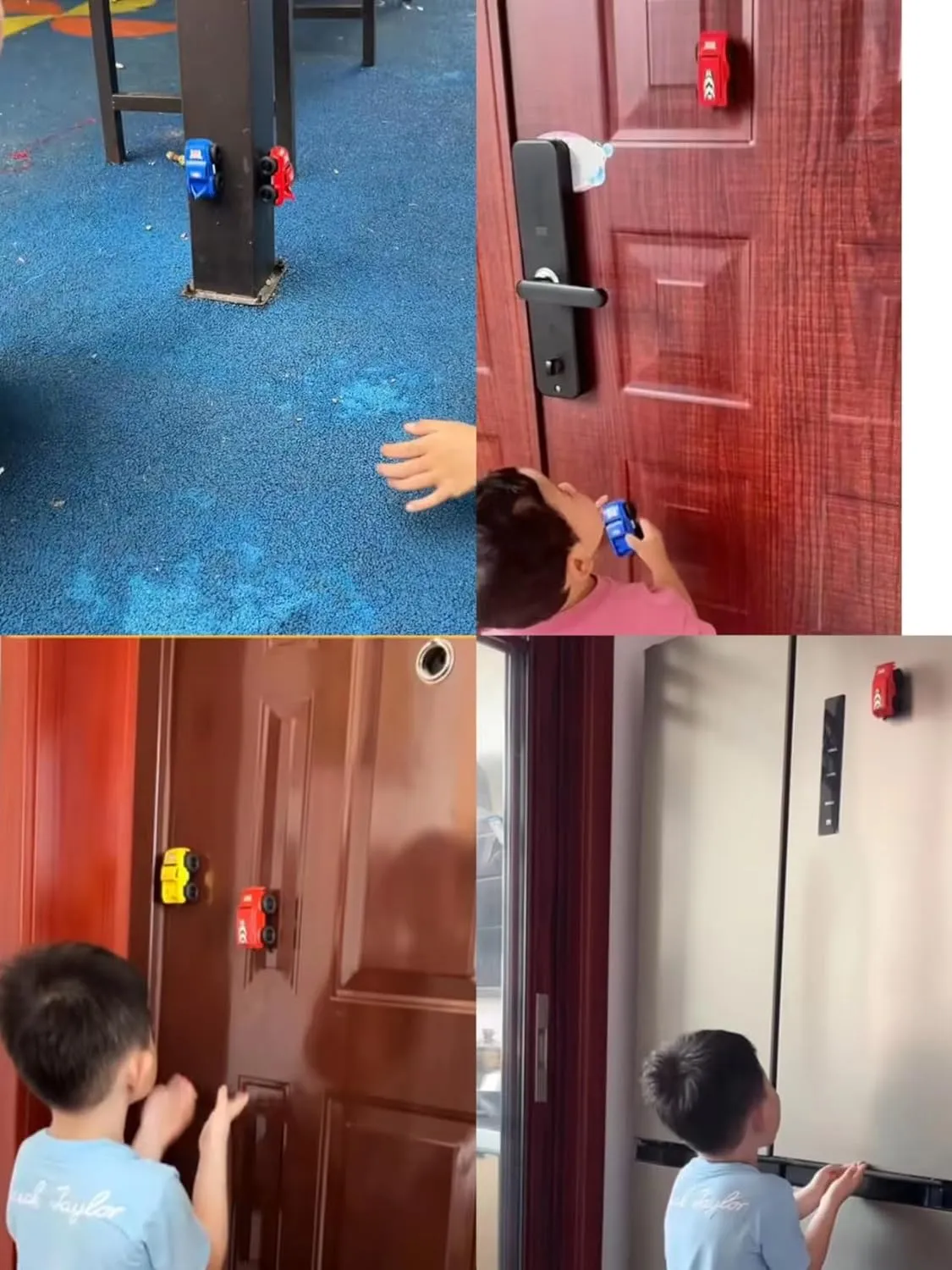 Inertial Climbing Iron Door, Iron Wall Toy car Magnetic (red Blue Yellow)