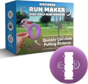 Innova Discineer Run Maker Disc Golf Mini Marker | Built-in Distance Rangefinder for Circle 1 & 2 | Easily Find Distance to Basket | Disc Golf Accessory (Colors Vary)