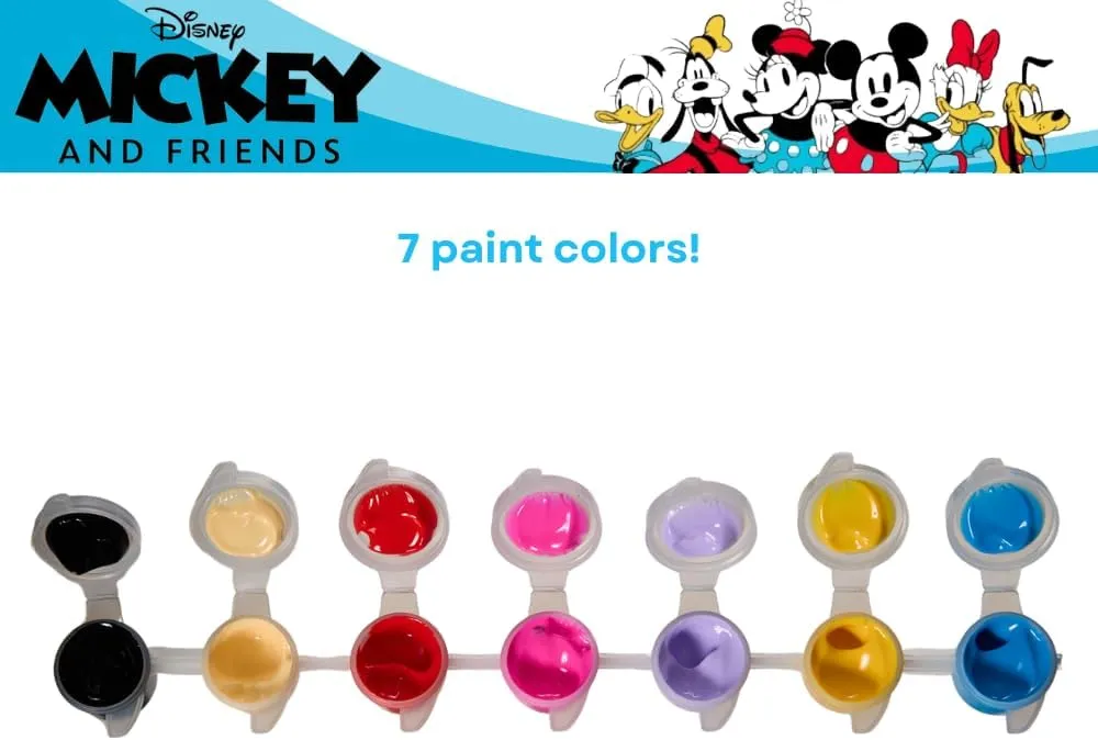 Innovative Designs Disney Mickey and Friends DIY Paint Your Own Figurines Arts and Crafts Set for Kids, Paint, Paint Brush, and Glitter – Mickey Mouse, Minnie Mouse, Daisy and Donald Duck