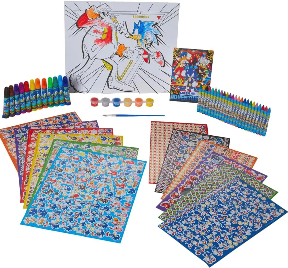 Innovative Designs Sonic The Hedgehog Creative Coloring Canvas Painting and Activity Set for Kids, 1000  pcs