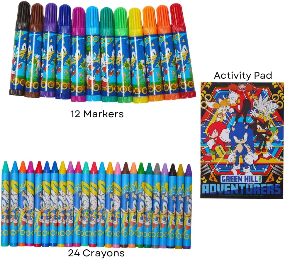 Innovative Designs Sonic The Hedgehog Creative Coloring Canvas Painting and Activity Set for Kids, 1000  pcs