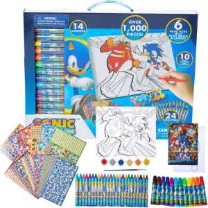 Innovative Designs Sonic The Hedgehog Creative Coloring Canvas Painting and Activity Set for Kids, 1000  pcs