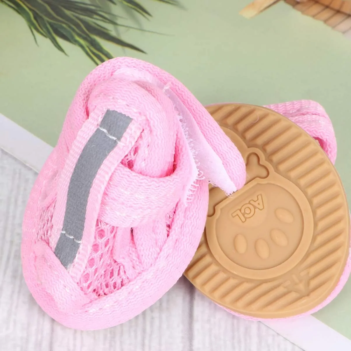 iplusmile Small Dog Shoes for Hot Pavement, Puppy Breathable Dog Booties, Pet Sandals Paw Protector Mesh Booties for Small Pet Dog Cat Puppy Walking Runnning (4 Pack)