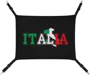 Italia Flag Colors Italia Map Hanging Cat Bed Soft Breathable Pet Hammock for Cage Pet Sleeper for Kitten Ferret Puppy Rabbit