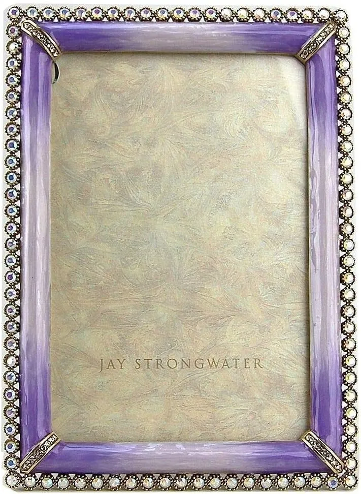 Jay Strongwater Lilac Stone Edge Lucas Frame Swarovski New for 4x6 Picture