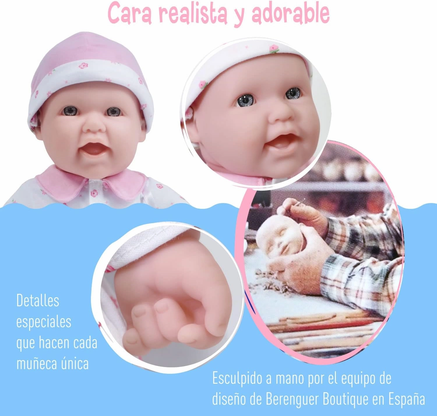JC Toys - La Baby | Caucasian 16-inch Medium Soft Body Baby Doll | Washable | Removable Pink Outfit w/Hat and Pacifier | for Children 12 Months  