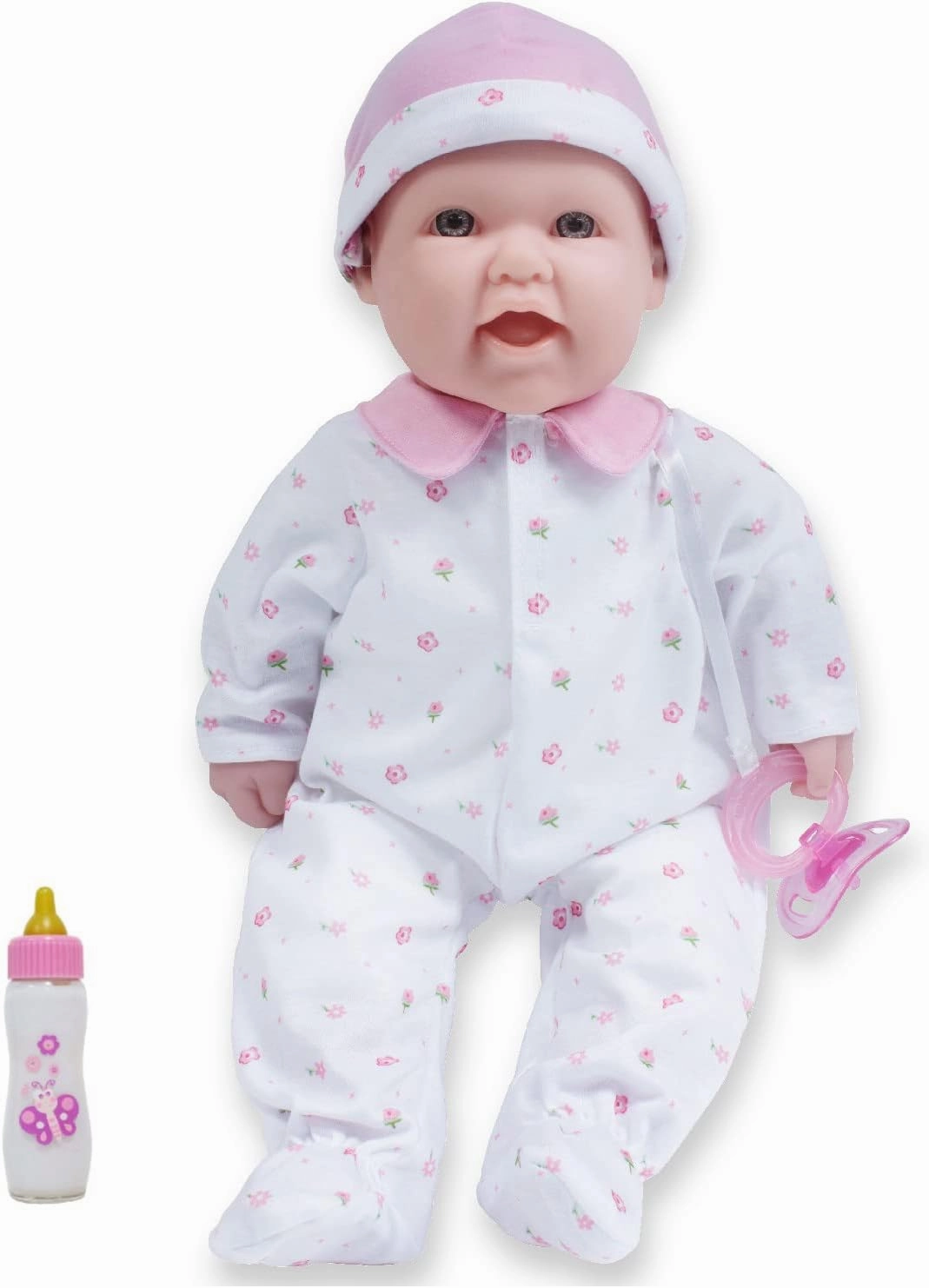 JC Toys - La Baby | Caucasian 16-inch Medium Soft Body Baby Doll | Washable | Removable Pink Outfit w/Hat and Pacifier | for Children 12 Months  