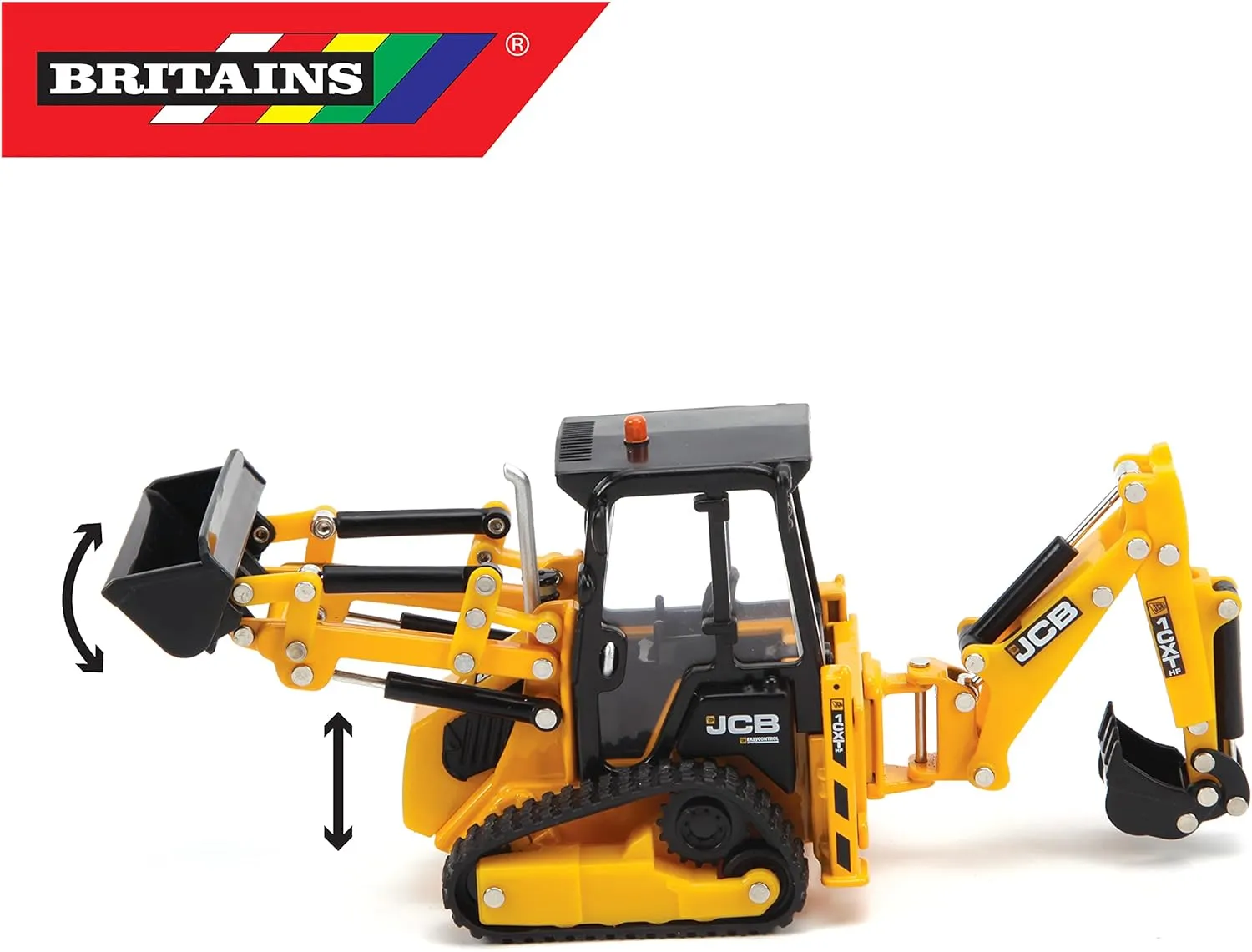 JCB Farm Tractor, Tracked Backhoe Loader, 1:32 JCB 1CXT Truck, Collectable Tractor, 1:32 Scale Farm Toys, Suitable for Collectors and Kids, 3 Year Plus