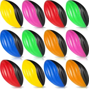 Jerify 12 Pcs Mini Footballs for Kids Spiral Foam Football Bulk 5 Inch Soft Small Waterproof Foam Ball Sports Birthday Toddler Football for Indoor and Outdoor Game(Assorted Color)