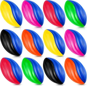 Jerify 12 Pcs Mini Footballs for Kids Spiral Foam Football Bulk 5 Inch Soft Small Waterproof Foam Ball Sports Birthday Toddler Football for Indoor and Outdoor Game(Bright Color)