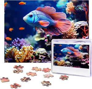 Jigsaw Puzzle for Adults 500 Piece Funny Challenging Puzzles Coral Reef Fish Aquarium Picture Jigsaw Wooden Puzzle Artwork Family Game Puzzle for Birthday 20.4" x 15"