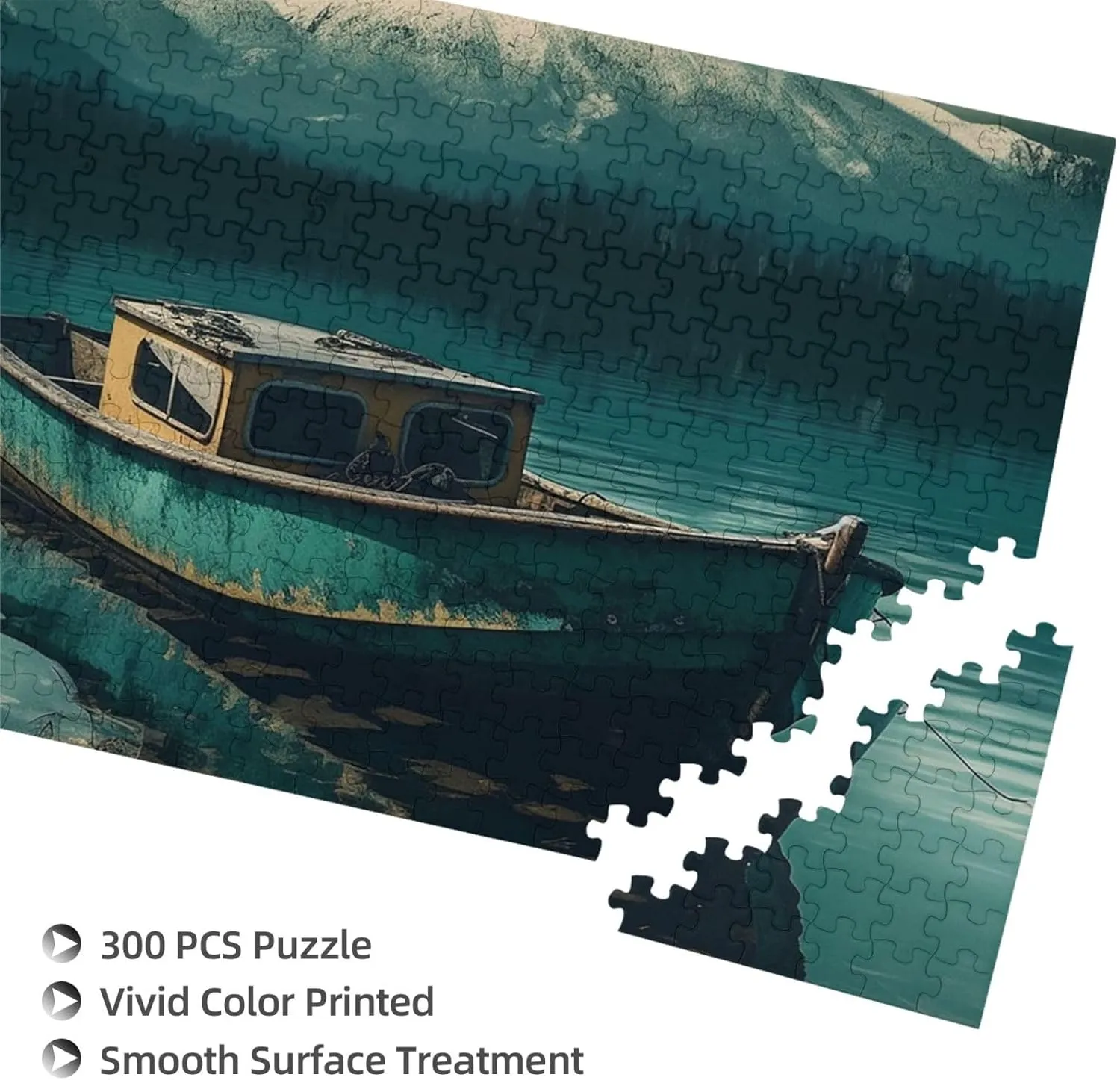 Jigsaw Puzzle Personalized 300 Pieces Puzzles with Storage Bag Boat on Lake Photos Puzzles Wooden Home Decor Wall Art Custom Picture Puzzle Gift for Wedding Birthday Couple Lovers 10.2"x15"