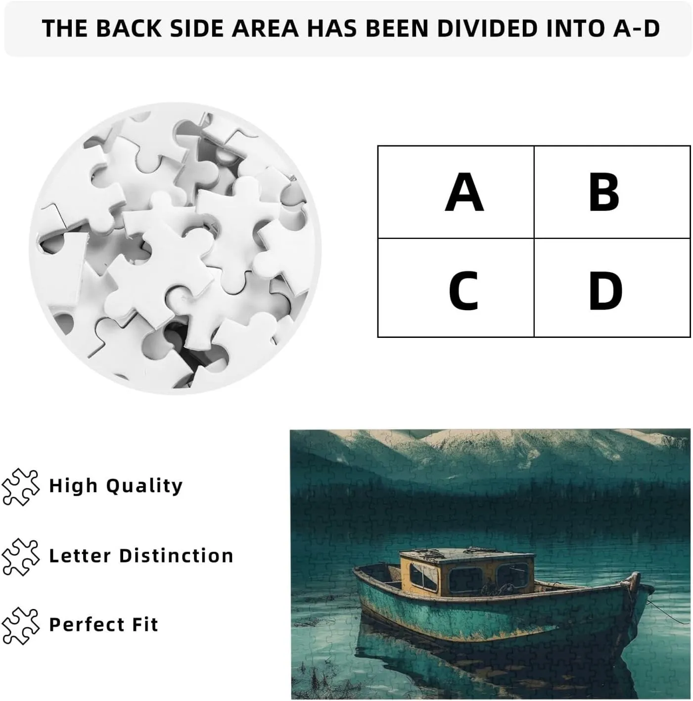 Jigsaw Puzzle Personalized 300 Pieces Puzzles with Storage Bag Boat on Lake Photos Puzzles Wooden Home Decor Wall Art Custom Picture Puzzle Gift for Wedding Birthday Couple Lovers 10.2"x15"