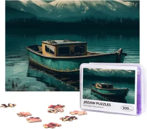 Jigsaw Puzzle Personalized 300 Pieces Puzzles with Storage Bag Boat on Lake Photos Puzzles Wooden Home Decor Wall Art Custom Picture Puzzle Gift for Wedding Birthday Couple Lovers 10.2"x15"