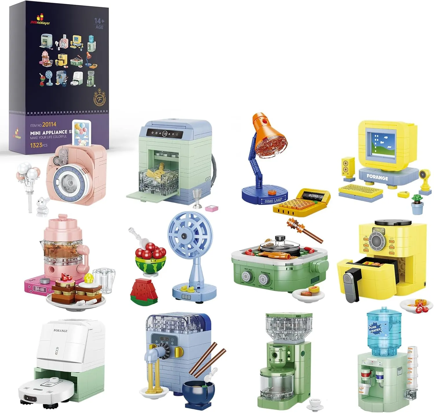 JMBricklayer Girls Building Set, 12PCS Mini Upgraded Home Appliances Friends Toy Sets for Kids, Party Favors STEM Puzzle Educational Building Blocks Toys, Gifts for Girls Boys
