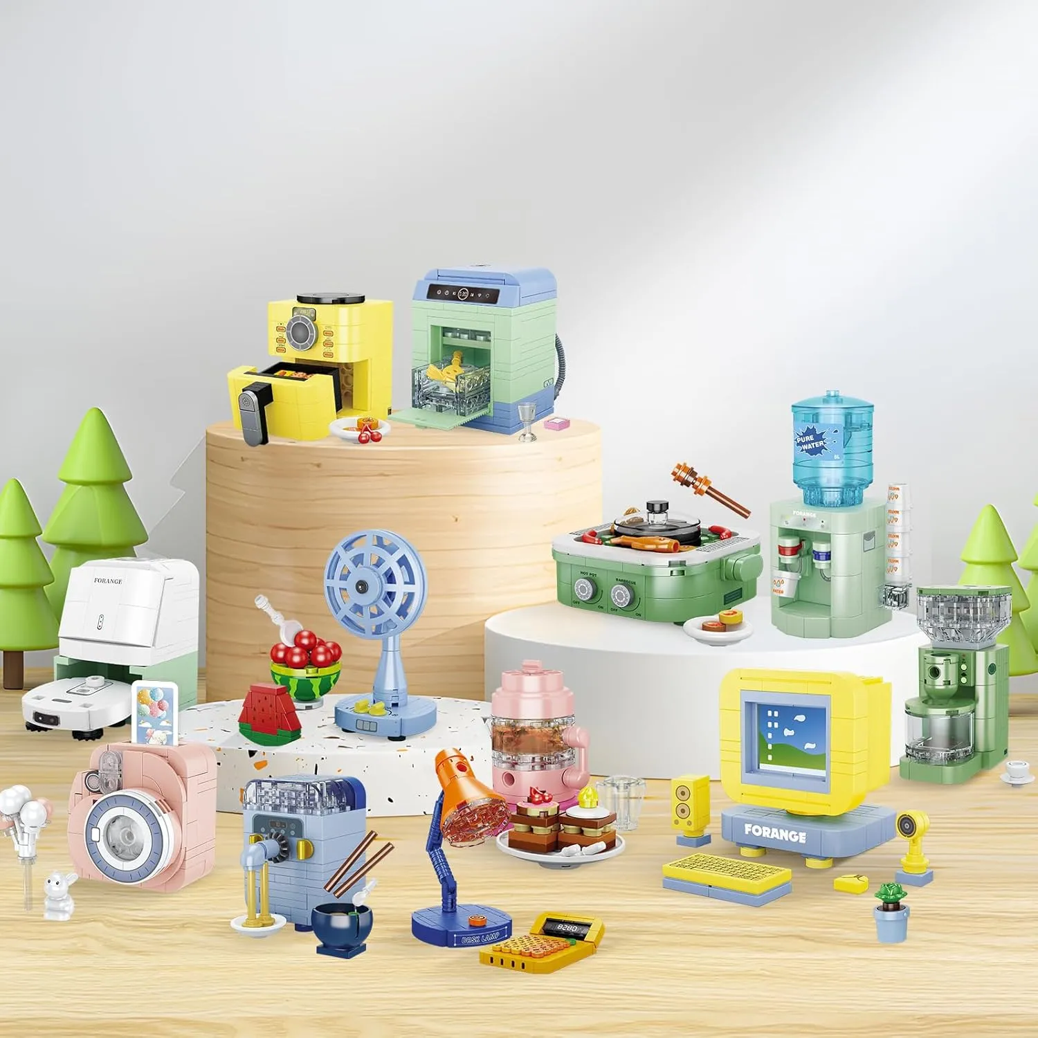 JMBricklayer Girls Building Set, 12PCS Mini Upgraded Home Appliances Friends Toy Sets for Kids, Party Favors STEM Puzzle Educational Building Blocks Toys, Gifts for Girls Boys