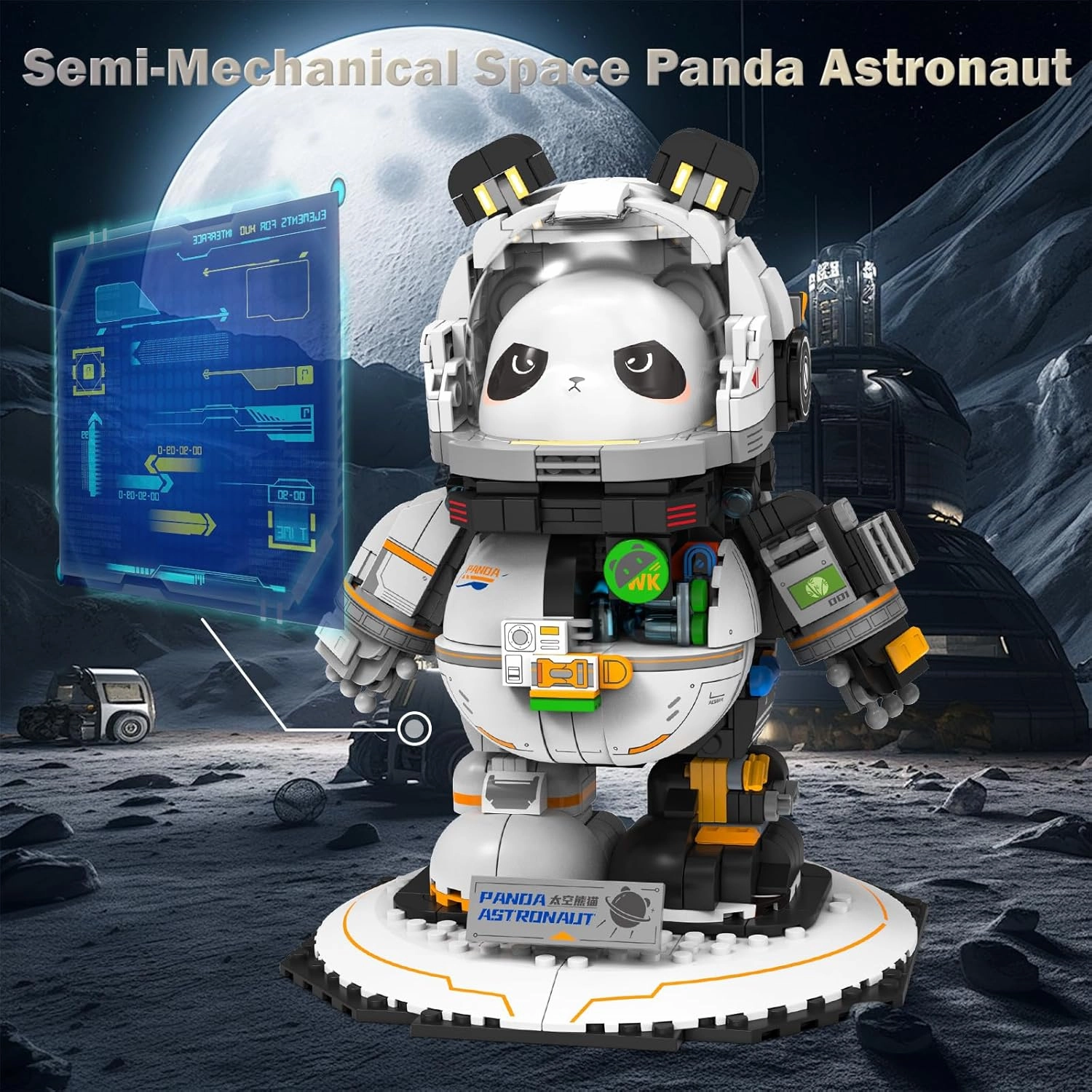 JMBricklayer Space Panda Astronaut Building Sets 70005, Cool & Cute Animals Panda Bear Display Model, Space Toys Sets for Adults Kids Boys Girls Aged 8 9 10 11 12 13 14 , Ideal Gifts Idea(829 Pieces)