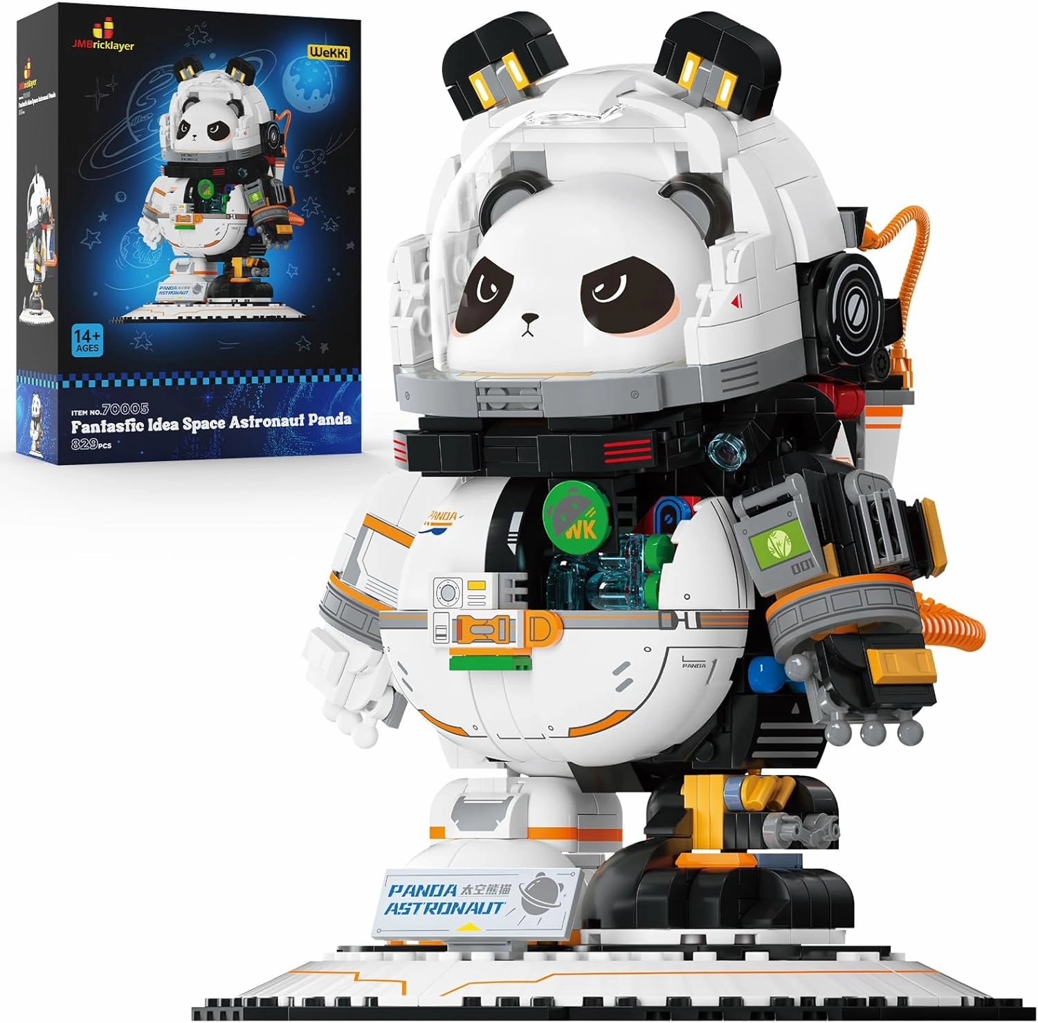 JMBricklayer Space Panda Astronaut Building Sets 70005, Cool & Cute Animals Panda Bear Display Model, Space Toys Sets for Adults Kids Boys Girls Aged 8 9 10 11 12 13 14 , Ideal Gifts Idea(829 Pieces)