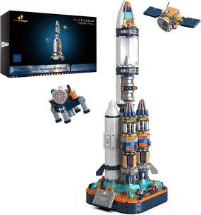JMBricklayer Space Rocket Building Sets for Boys 8-14 Adults 70110, Spaceship Exploration Space Toys, Space Shuttle Rocket Ship Collectible Display Model Set, Gifts for Adults Boys Girls Age 8 