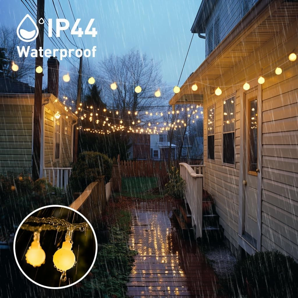 JMEXSUSS 100 LED Connectable Globe String Lights Indoor Bedroom, 33ft Warm White Christmas String Lights Plug in with Remote, 8Mode Hanging Fairy Lights Outdoor for Room Classroom Party Decor