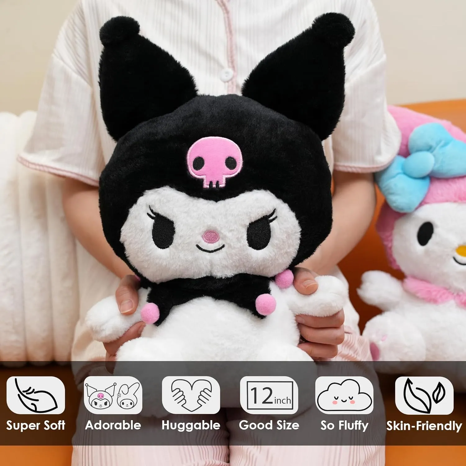Juju Kur Plush (12 in) - Cute Stuffed Animal Karomi - Kawaii Plush - Cute Stuffed Animals Kumori - Cute Plushies for Girls Kurumi - Karumi Plushies Kawaii - Kawaii Plushie Kawaii Gift