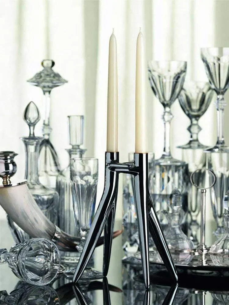 Kartell Abbracciaio Candle Holders by Philippe Starch with Abroise Maggiar, Pack of 4, Glossy Chrome