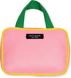 kate spade new york Cute Plush Dog Toy with Squeaker, Pet Chew Toy with Soft Durable Fabric for Small Medium Large Breeds (Colorblock Handbag)