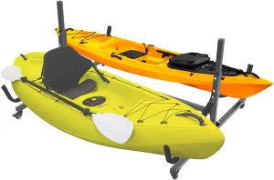 Kayak Rack, Freestanding Storage Rack Adjustable Width with Lockable Wheelsfor Indoor Outdoor Garage, Shed, Dock, Kayak Display Racks