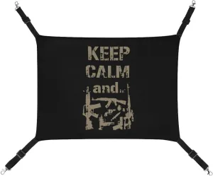 Keep Calm and Take Guns Hanging Cat Bed Soft Breathable Pet Hammock for Cage Pet Sleeper for Kitten Ferret Puppy Rabbit