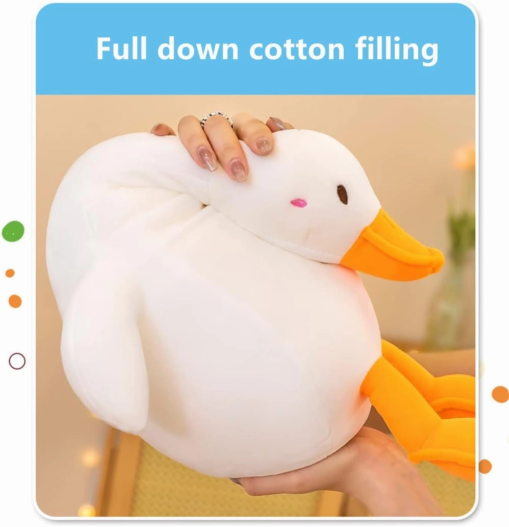 kewo Duck Plush Pillow Stuffed Animal Toy, Cute Giant Goose Plush Duck Stuffed Animal,Super Soft Hugging Pillow for Kids Bedding (White,33.4 in)…