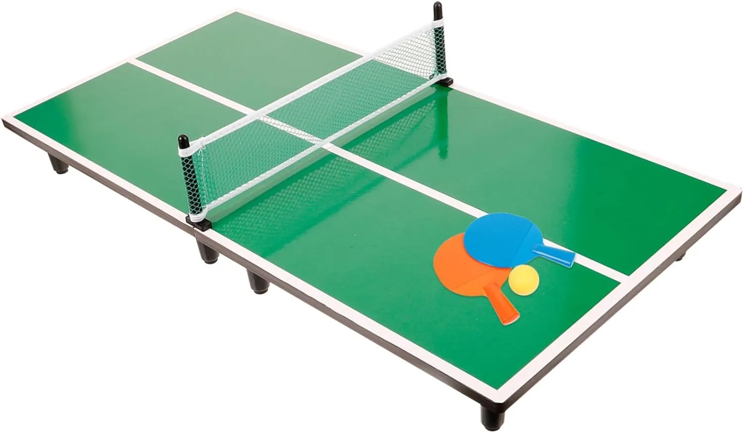 KICHOUSE 1Set Mini Portable Tabletop Table Tennis Set for Fun Indoor Saving Design Easy to Store Present for Boys for Family Entertainment