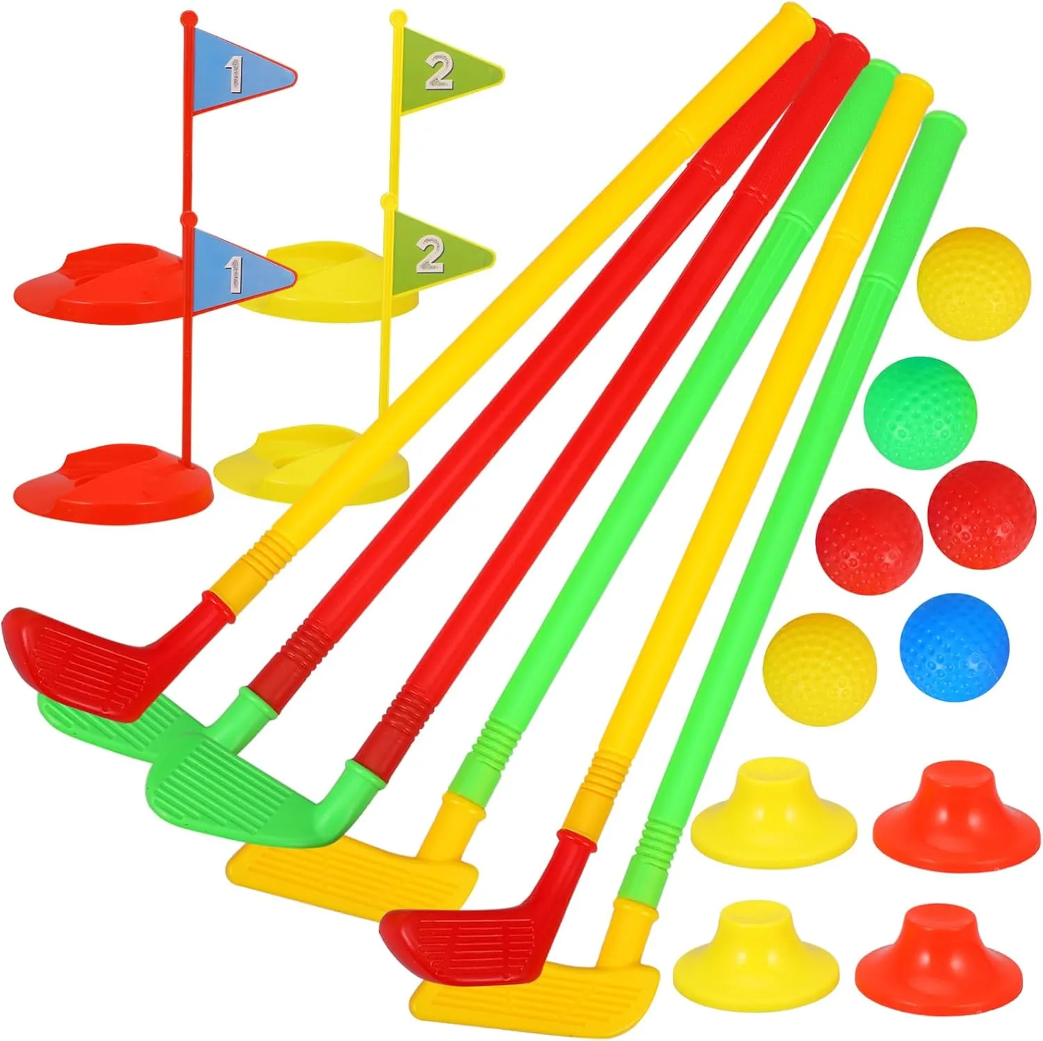KICHOUSE 2Sets Golf Plaything Sets Indoor Outdoor Golf Clubs Sports Game Mini Golf for Boys Fun Family Activity Ages