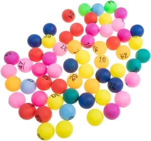 KICHOUSE 80pcs Small Plastic Balls Numbered Bingo Balls Lightweight and Portable Ideal for Raffle Game Night