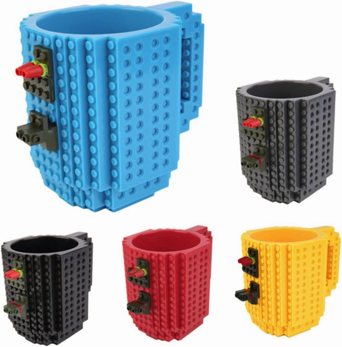 KICHOUSE Build-on Brick Mug Diy Assembly Puzzle Cup Boys and Girls' Drink Cup Blocks for Mega Blocks