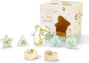 KIDS PREFERRED Guess How Much I Love You Wooden Shape Sorter for Toddlers 1-3, Fun Montessori Toys for 1 Year Old with Rope Handle, 7 Blocks, and Messages from The Classic Book, Toy for Babies