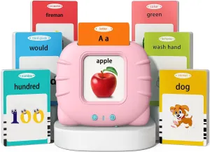 Kidzdo Toddler Audible Flash Cards with Music, Montessori Toys, Pocket Speech Therapy Toys, 600 Sight Words, Alphabet, Numbers 0-100, Phrase, etc, Learning Educational Gifts for 3 4 5 Years Girls