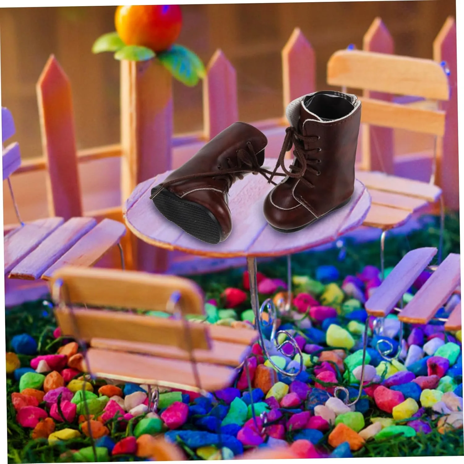 Kisangel 5 Pairs Miniature Resin Puppet Boots for Dollhouse Decor for House Scene Layouts Delicate of Boots for Mini House Decoration and Creative Crafts