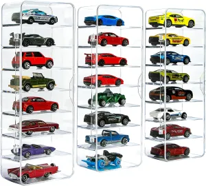 KISLANE 24 Toy Cars Display Case Compatible with Toy Cars, Transparent Acrylic Display Case Matchbox Cars