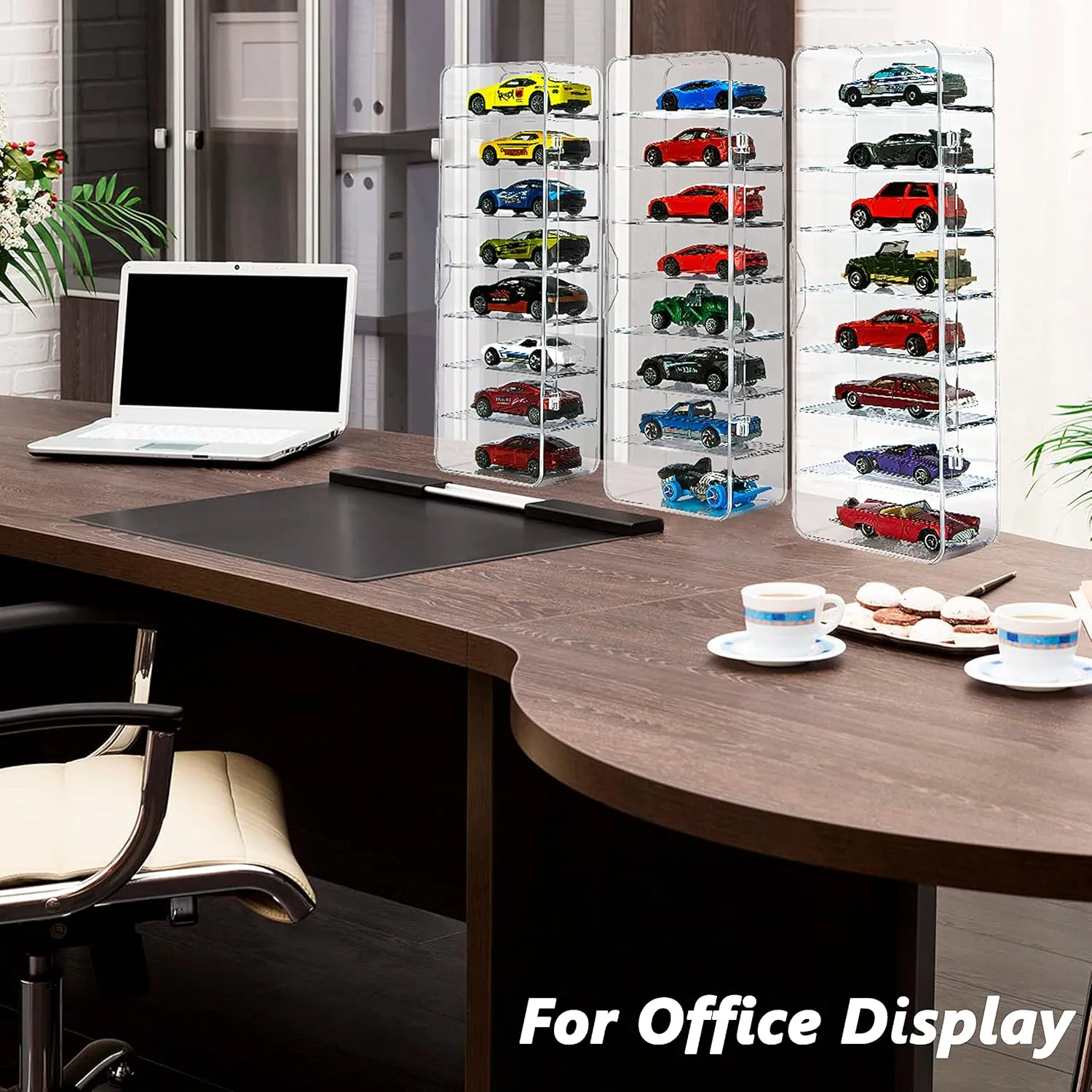 KISLANE 24 Toy Cars Display Case Compatible with Toy Cars, Transparent Acrylic Display Case Matchbox Cars