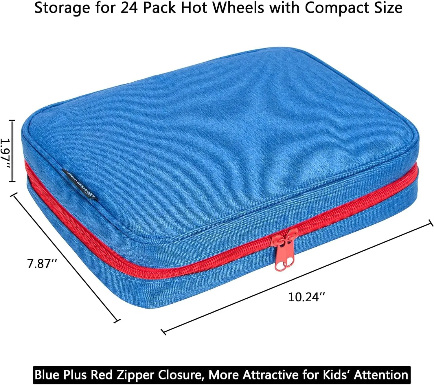 KISLANE 24 Toy Cars Storage Case - Compatible with 24 Matchbox Cars - Blue