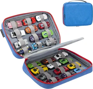 KISLANE 24 Toy Cars Storage Case - Compatible with 24 Matchbox Cars - Blue